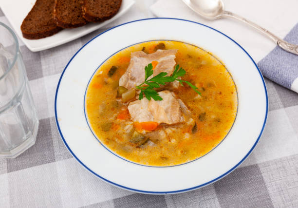 istock Traditional Russian soup rassolnik with beef meat 1414032962