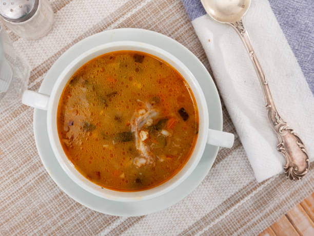 istock Portion of russian soup rassolnik in eatery 1414032985