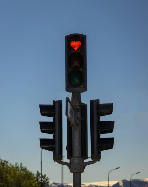 istock Heart-Shaped Stoplights in Akureyri 1414036276