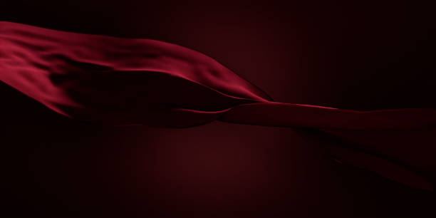 tissu de soie rouge volant devant un fond noir. voile de draperie en tissu élégant. - red veil photos et images de collection