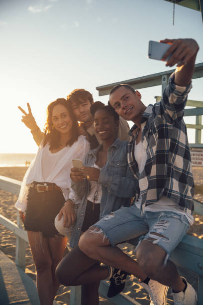 istock Friends shoot a selfie in Venice Beach 1414041558