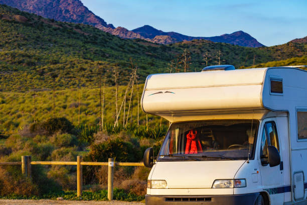 istock Caravan on mountain nature, Cabo de Gata, Spain 1414042803