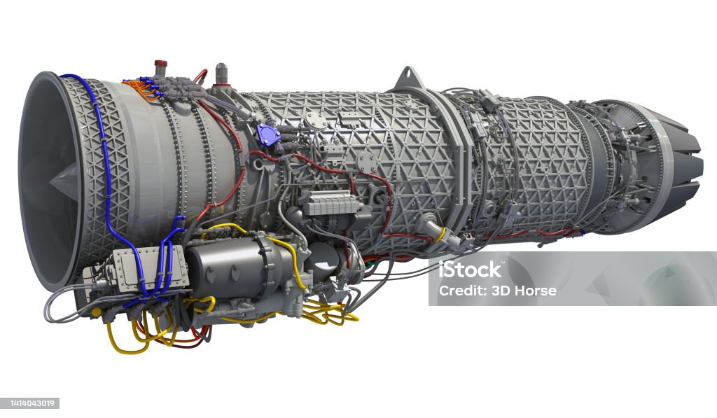 Jet Engine Rendering Rendering 3d Turbofan Jet Engine Foto Stok - Unduh Gambar Sekarang ...