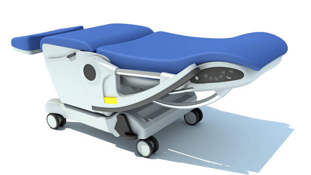 istock Hospital Patient Chair 3D rendering on white background 1414043279