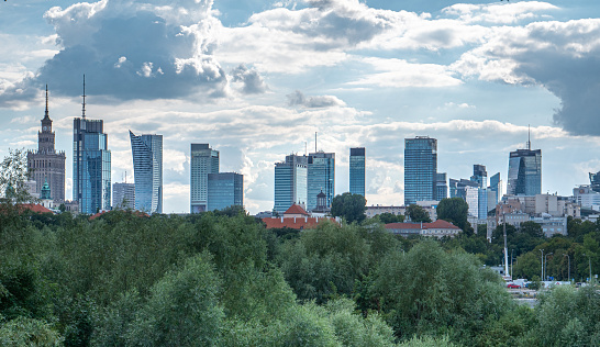 Skyscrapers in the center of Warsaw