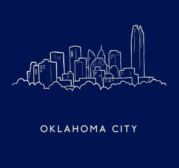 Vector illustration of Oklahoma City Skyline Sketch