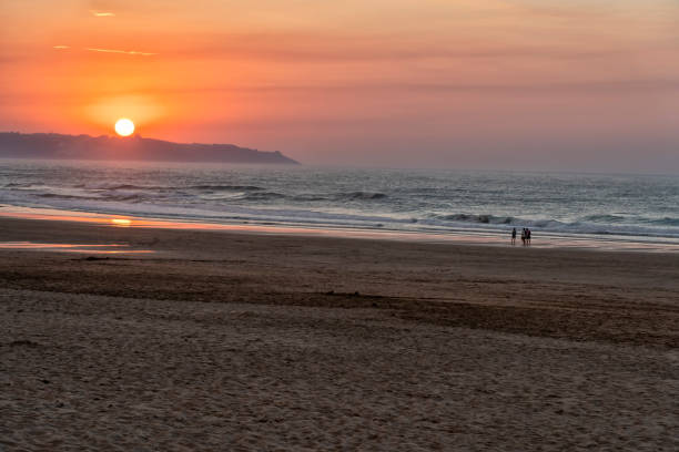istock Landscape on a beach when the sun is setting in a nice sunset 1414049562