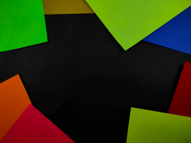 istock Blackboard with colorful frames - stock photo 1414052581