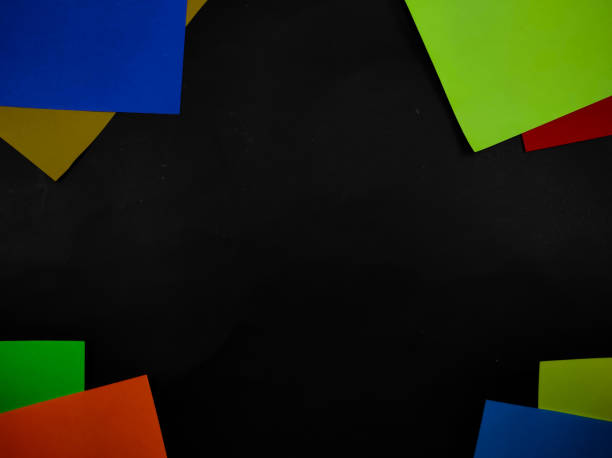 istock Blackboard with colorful frames - stock photo 1414052620