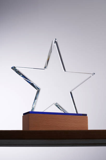 istock star shaped crystal trophy against gray background 1414053630