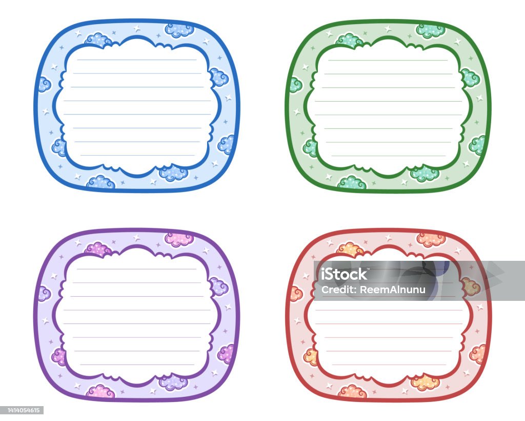 Reminder Note Border Blank Cute Reminder Paper Note Planner Frame With Pastel Coloring And ...