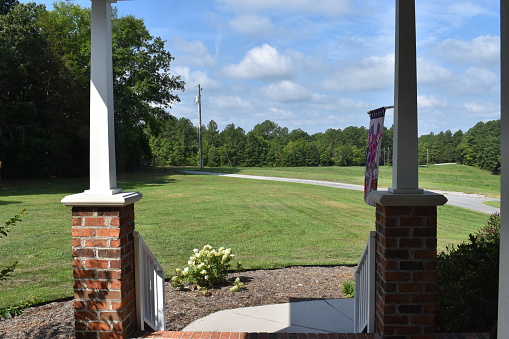 looking across the front porch