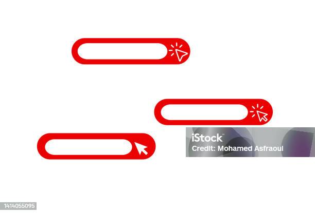 Click Blank Button With Pointer Vector Design Stock Illustration ...