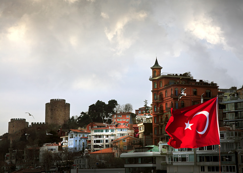 European side of Istanbul and ancient Rumeli Castle