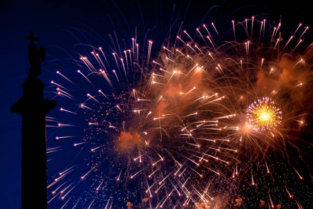 istock Holiday fireworks backgrounds with sparks 1414056678