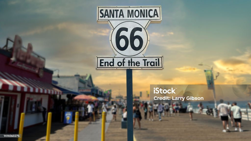 Santa Monica California end of the trail Santa Monica Stock Photo