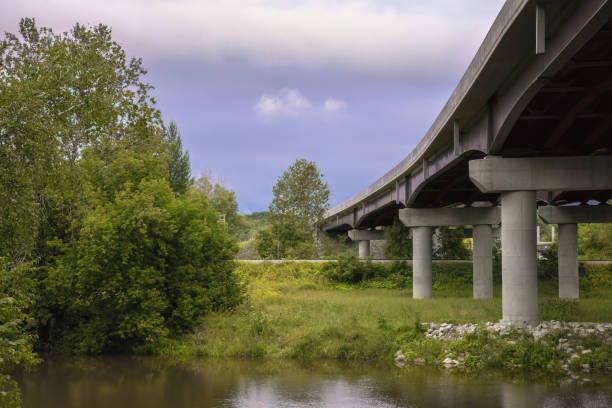 istock environment and transportation bridge river landscape trees and water reflections 1414061941