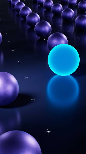 istock Glowing neon sphere vertical picture for social media. Progress and development 1414063637