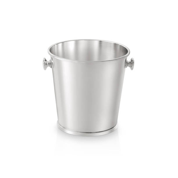 istock Simple stainless steel ice bucket, isolated on white 1414064431