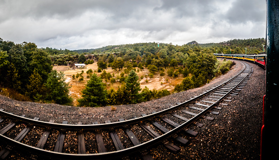 Railyard, shunting yard and freight trains - aerial view