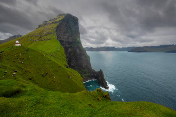 istock kallur lighthouse panoramic view at kalsoy Island - Faroe Island 1414065801