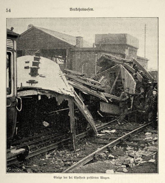 istock Chelford rail accident, Derailed train and broken carriages, 1890s 19th Century 1414070298