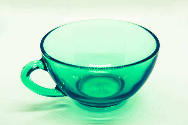 Vintage retro 70s 1970s bright green drinking glass