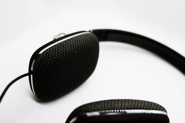 istock Headphones Black Closeup Studio Shot Chrome 1414076567