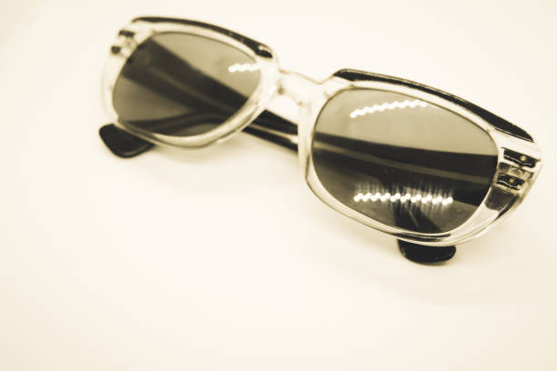 istock Old Vintage Sunglasses Thick Transparent Frames with Black Trim 1414077564