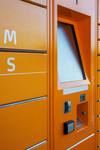 istock Postal terminal for automatic delivery of parcels. 1414079435