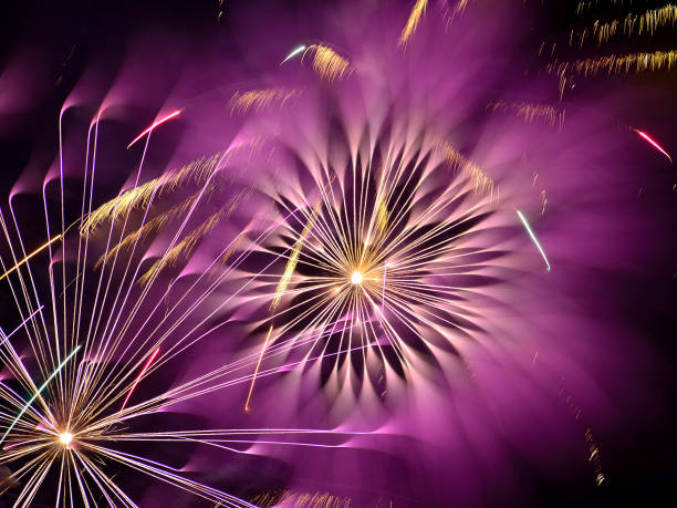 Psychedelic Fireworks stock photo