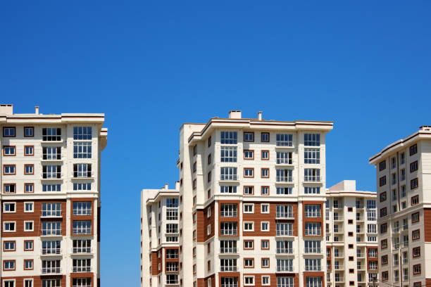 istock Incomplete new residential apartment buildings over sky 1414085543