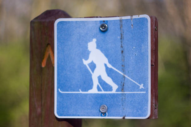 istock Cross-Country Skiing Sign in Spring 1414096240
