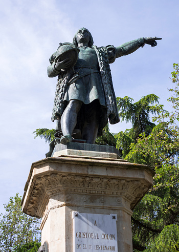 Statue of Christopher Columbus. Salamanca. Castilla León. Spain