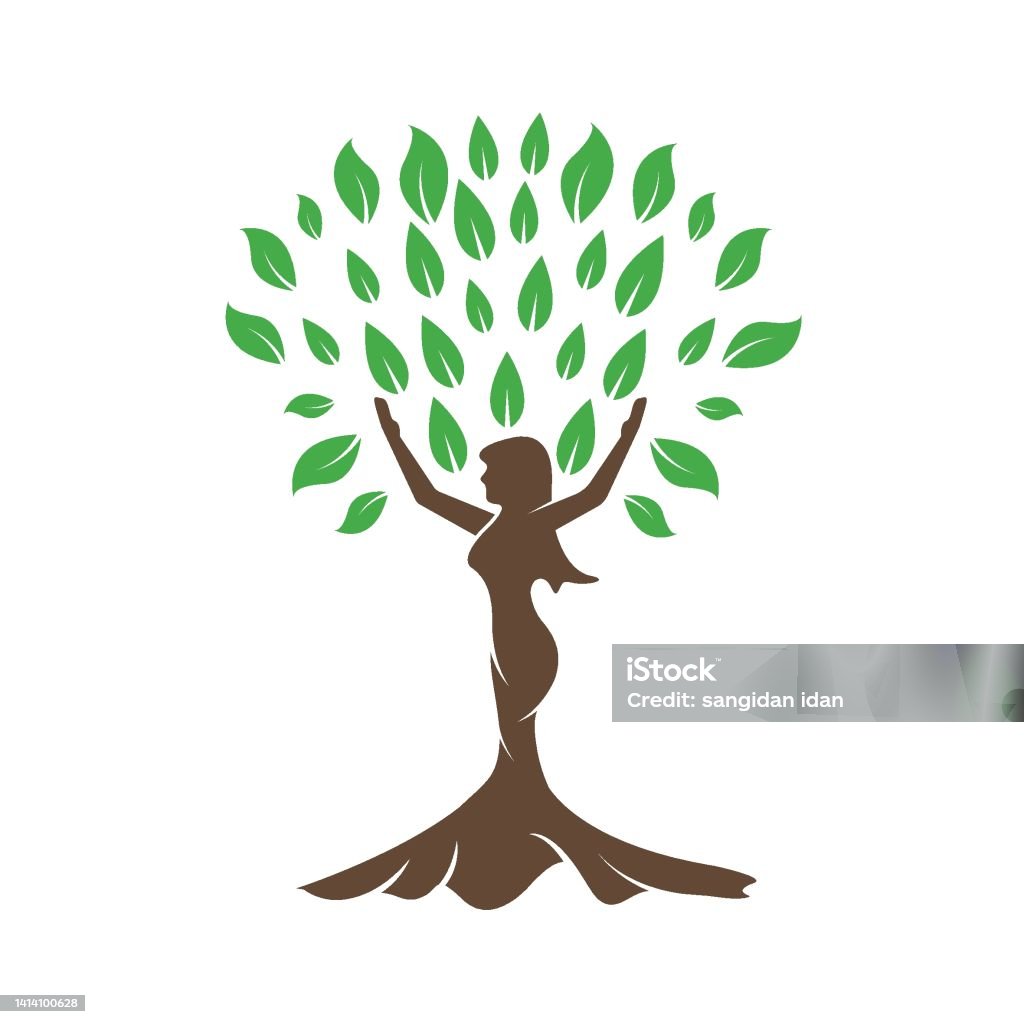 Tree Woman Men Design Template Desain Konsep Vektor Ikon Pohon Wanita Ilustrasi Stok - Unduh ...