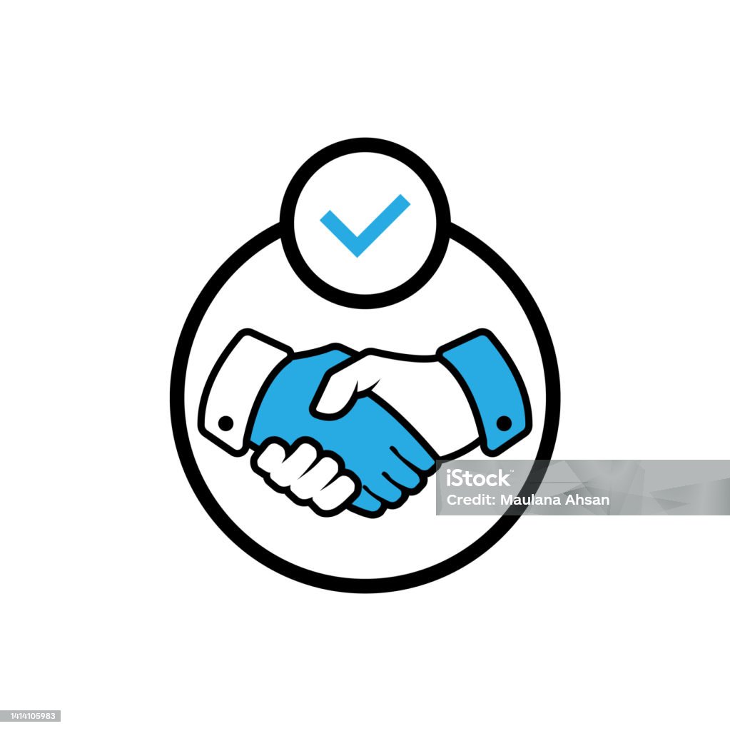Desain Logo Perjanjian Kolaborasi Logo Kesepakatan Kontrak Ilustrasi
