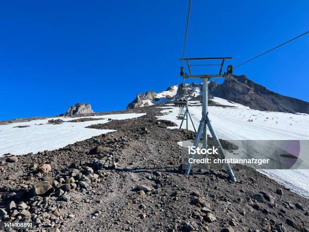 Summer Skiing On Palmer Glacier At Timberline Ski Resort Stock Photo - Download Image Now