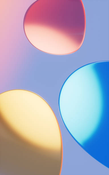 istock Abstract glass and curves with blue background, 3d rendering. 1414116194
