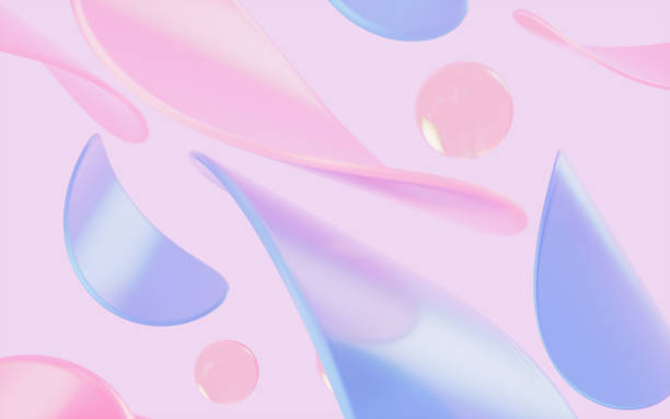 istock Abstract circular glass and curves with pink background, 3d rendering. 1414116975