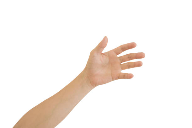 istock Young man hand isolated on white background included clipping path. 1414117458