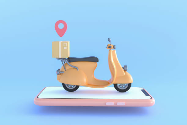 istock E-commerce concept, Delivery service on mobile application, Transportation delivery by truck, 3d illustration 1414122143