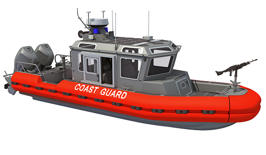 Coast Guard Defender Boat 3D rendering