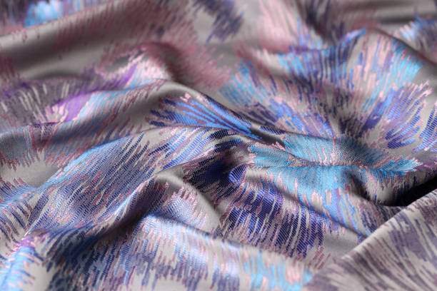 istock Shiny fabric with geometrical print seamless pattern background 1414142752