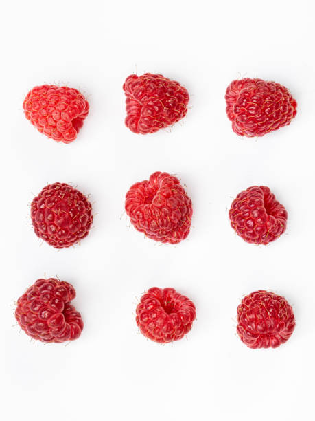istock one berry Ripe raspberry with leaves isolated on white background 1414152892