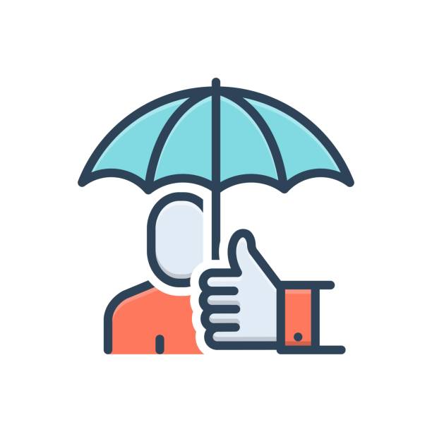 Helps umbrella Icon for helps, umbrella, protect, rain, succor, handle, assurance, insurance, covered succor stock illustrations