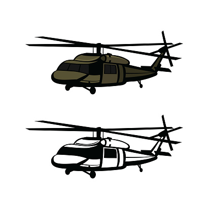 Military helicopter design illustration vector eps format , suitable for your design
