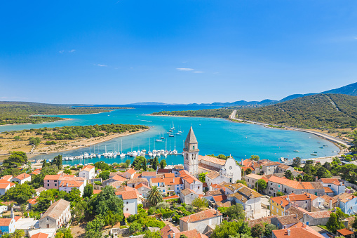 Historic town of Osor between islands Cres and Losinj, Croatia
