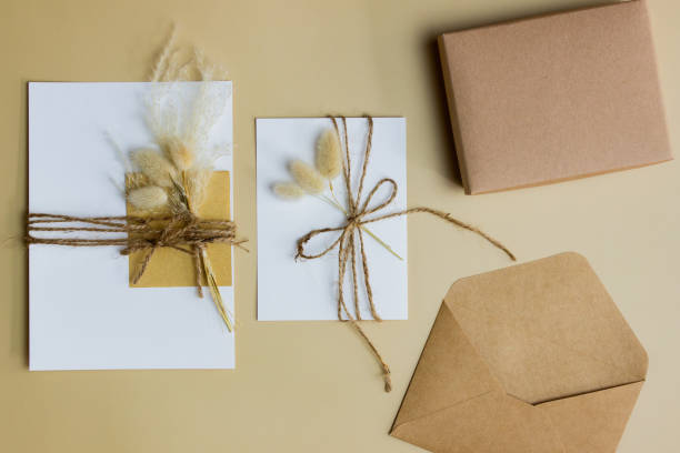 istock Letter with envelope with gift box over the brown background. 1414176187