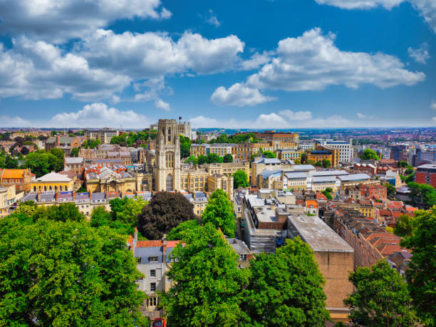Cabot Tower, Bristol, England Overlooking Bristol from Cabot Tower, Bristol, England bristol england stock pictures, royalty-free photos & images