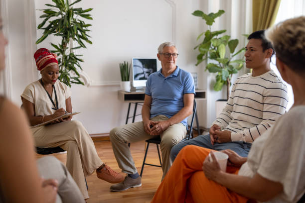 istock Multiracial people at the support group psychotherapy 1414180290